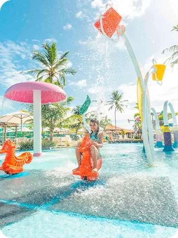 Guests having fun in the water toys area at Salinas Maragogi