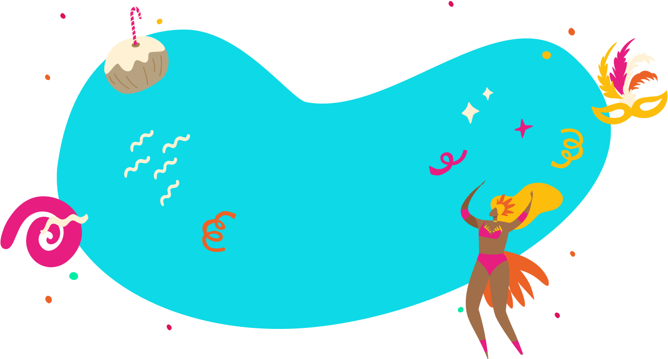 imagem com elementos carnavalescos