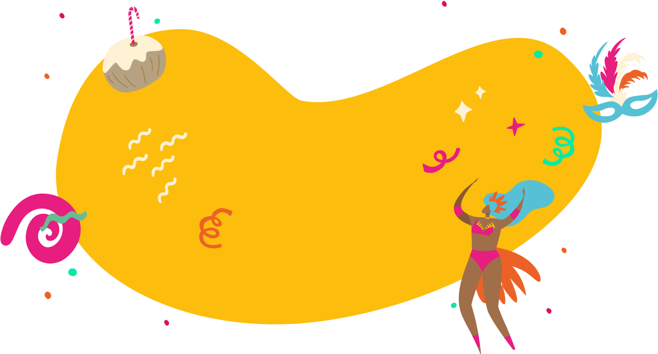 imagem com elementos carnavalescos