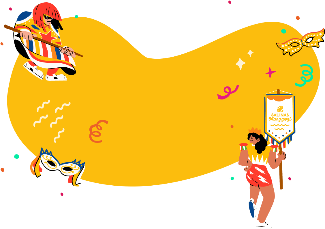 imagem com elementos carnavalescos